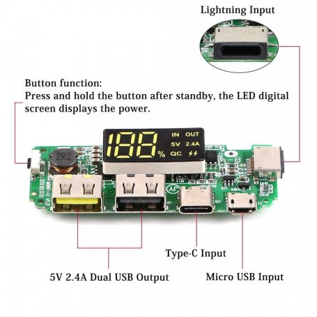ماژول پاوربانک دارای نمایشگر H961